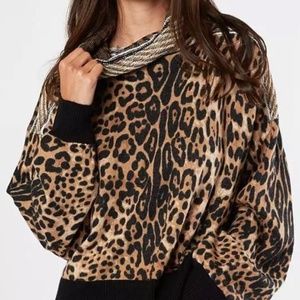Gimmicks brand by Buckle, Cowl neck Cheetah Sweater